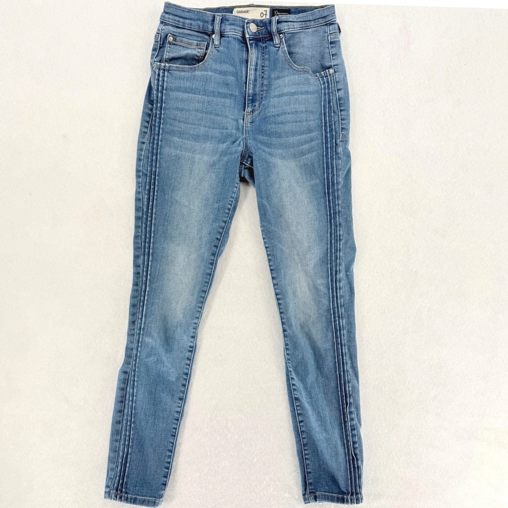 Garage Premium Ultra High Rise Skinny Jeans Blue Pintuck Seam Size 7 Indie Y2K